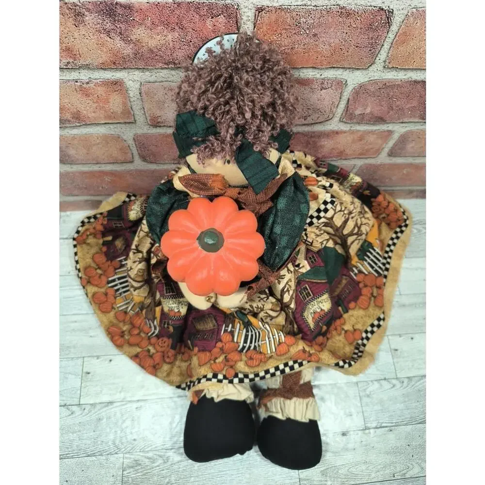 Country Cottage Farmhouse Vintage RagDoll Handmade Fall Harvest Decor Pumpkin